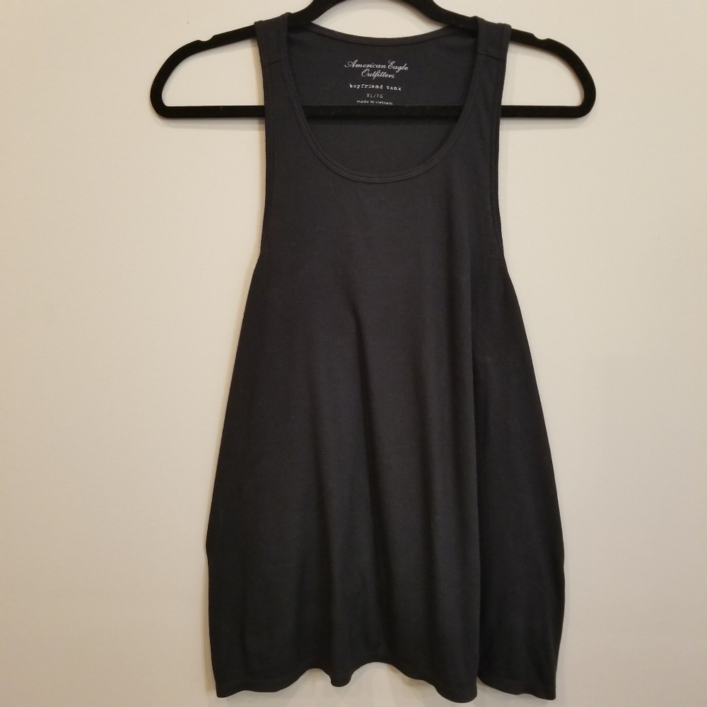 American Eagle Boyfriend Tank Top Black Sz XL PLUS